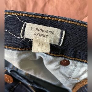 Madewell 9” high rise skinny denim sz 25